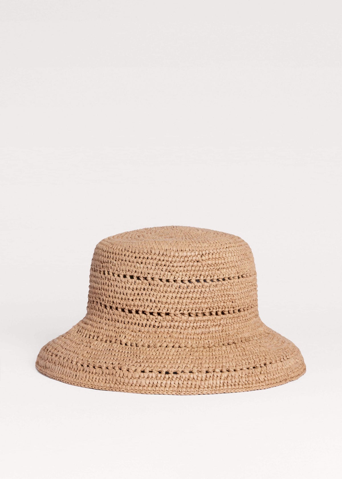 ME+EM Brown Summer Raffia Bucket Hat