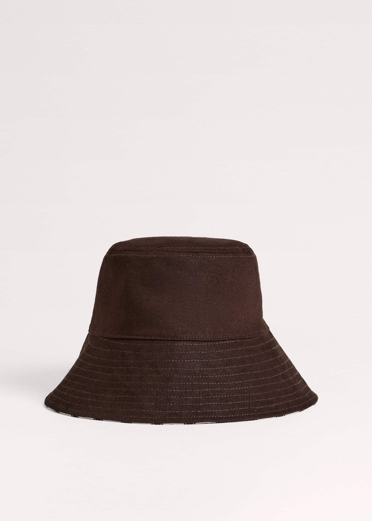 ME+EM Brown Striped Reversible Bucket Hat