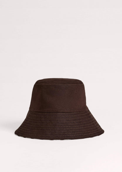 ME+EM Brown Striped Reversible Bucket Hat