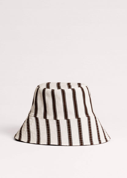 ME+EM Brown Striped Reversible Bucket Hat
