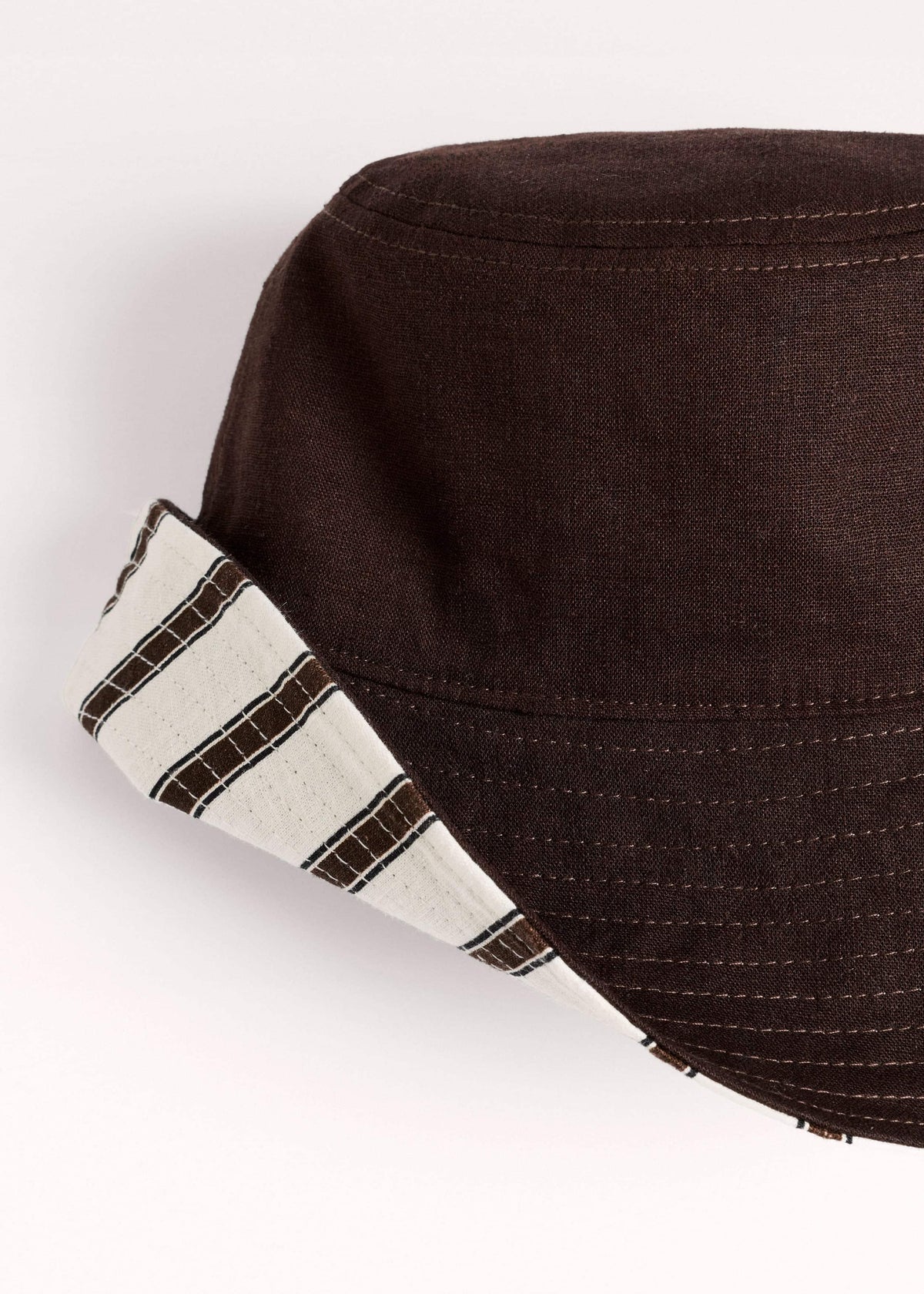 ME+EM Brown Striped Reversible Bucket Hat