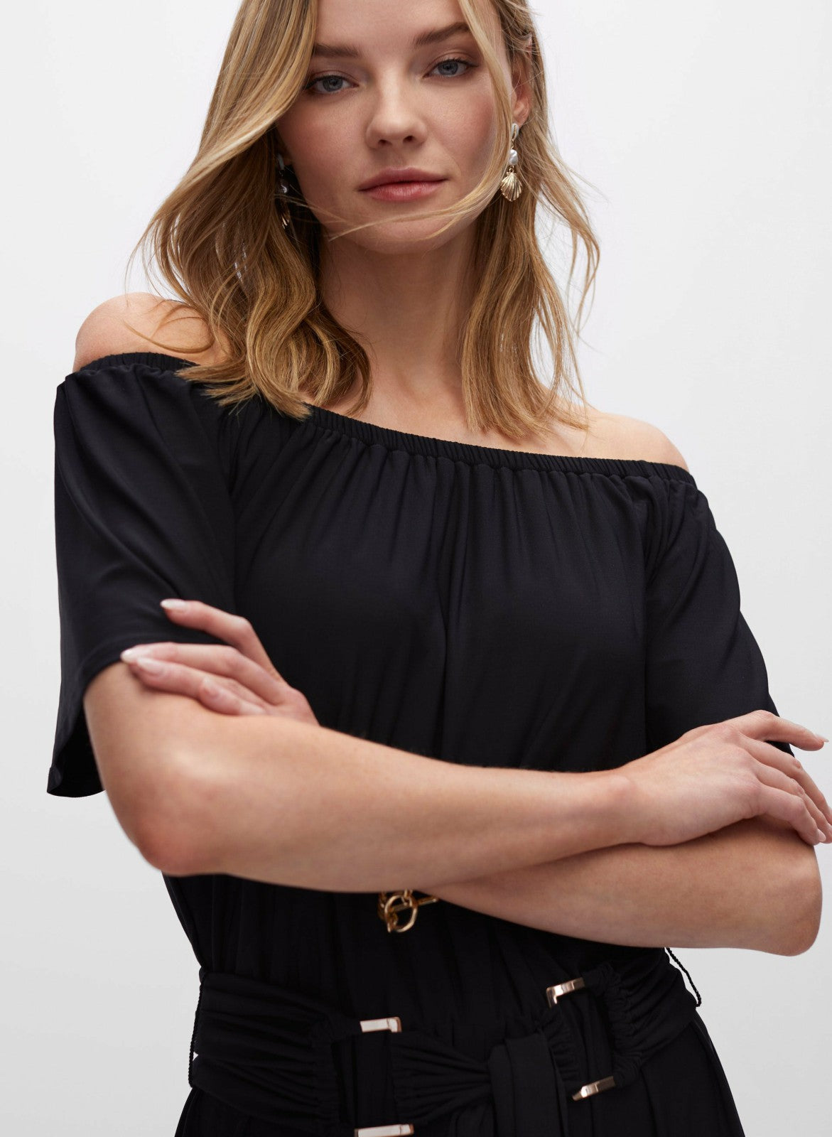 Women Off-the-Shoulder Jumpsuit Black | Melanie Lyne