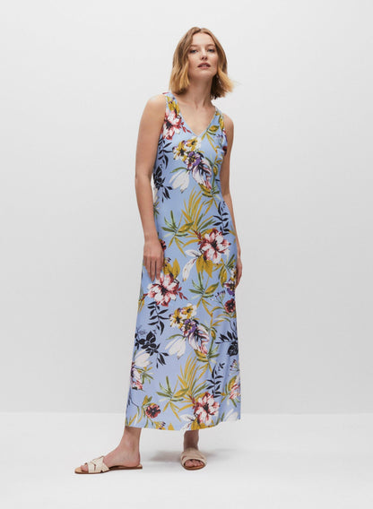 Women Floral Print Maxi Dress Blue Pattern | Melanie Lyne