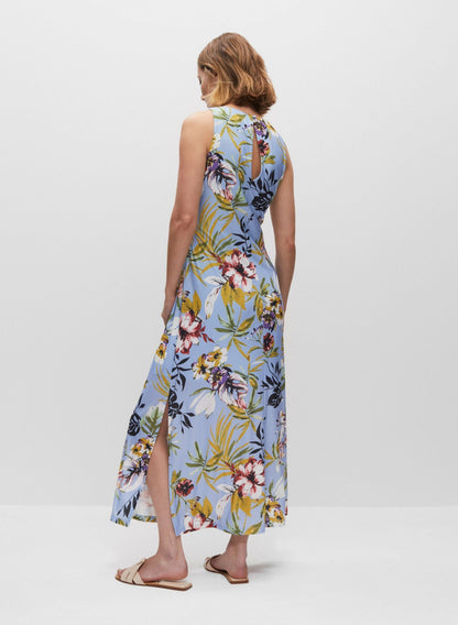 Women Floral Print Maxi Dress Blue Pattern | Melanie Lyne