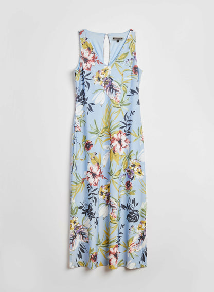 Women Floral Print Maxi Dress Blue Pattern | Melanie Lyne