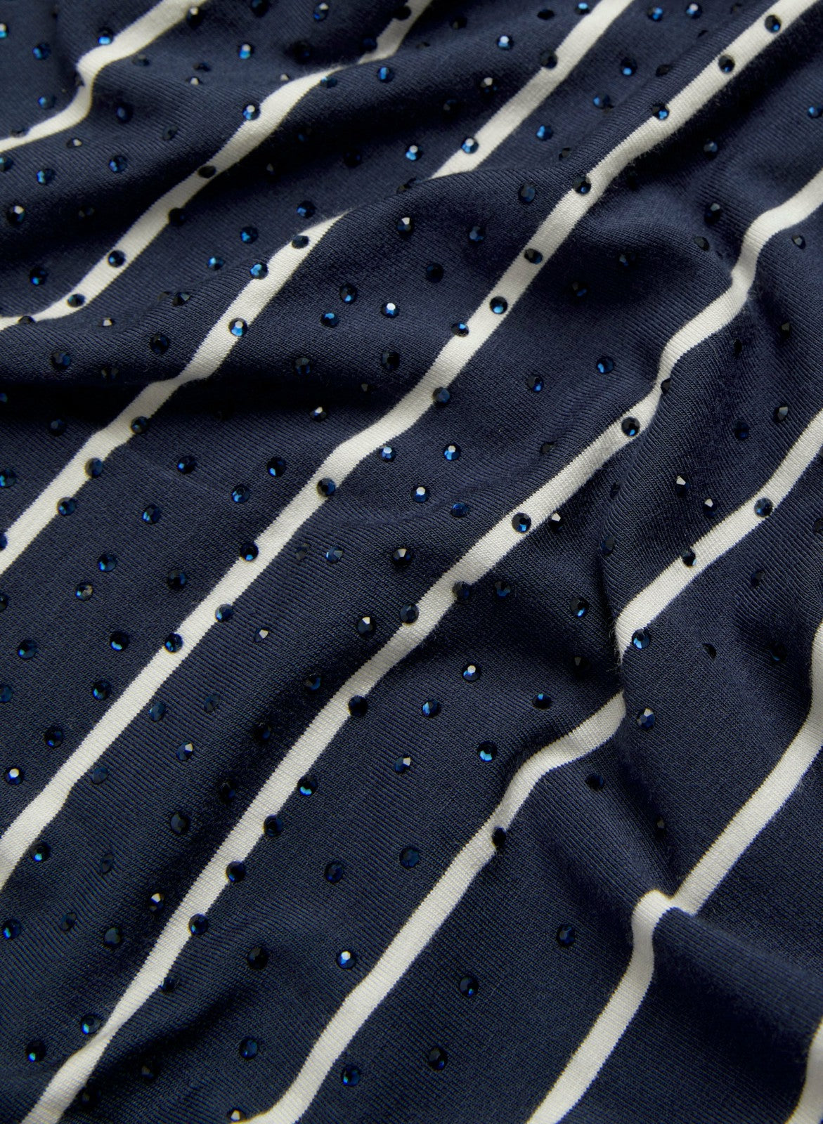 Women Striped Rhinestone Detail Romper Blue Pattern | Melanie Lyne