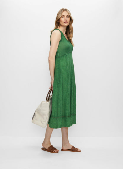 Women Sleeveless V-Neck Dress Apple Green | Melanie Lyne