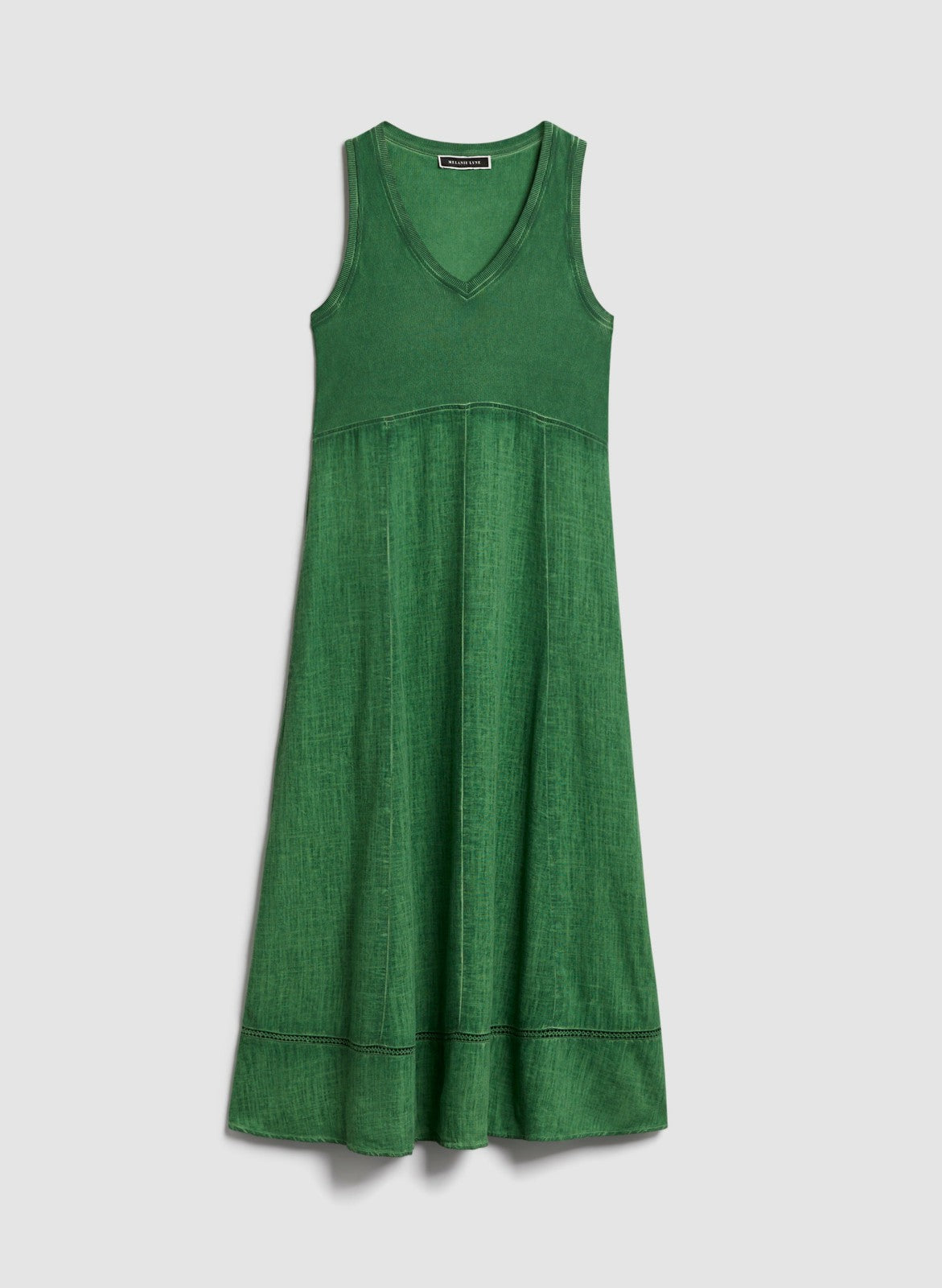 Women Sleeveless V-Neck Dress Apple Green | Melanie Lyne