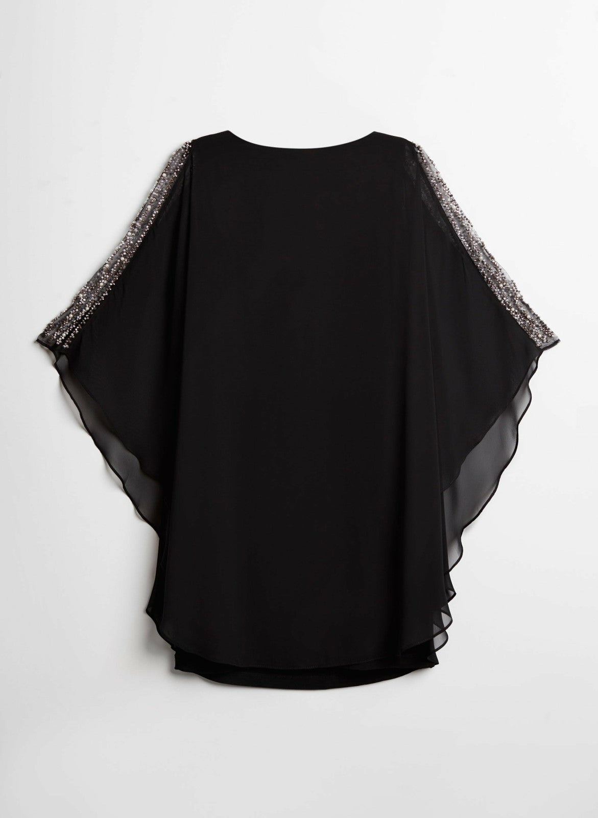 Women Embellished Chiffon Cape Dress Black | Melanie Lyne