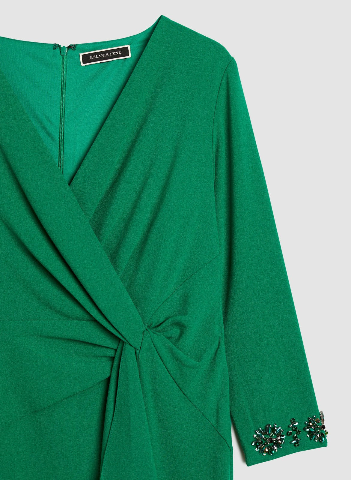 Women Jewel Trim Flounce Dress Palm Leaf | Melanie Lyne
