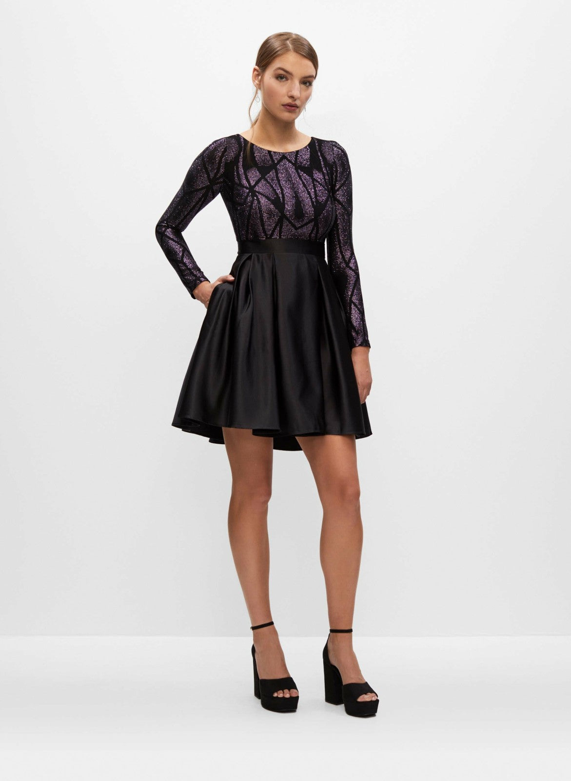 Women Shimmer Dress Black Pattern | Melanie Lyne