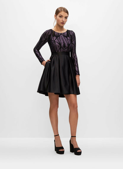 Women Shimmer Dress Black Pattern | Melanie Lyne