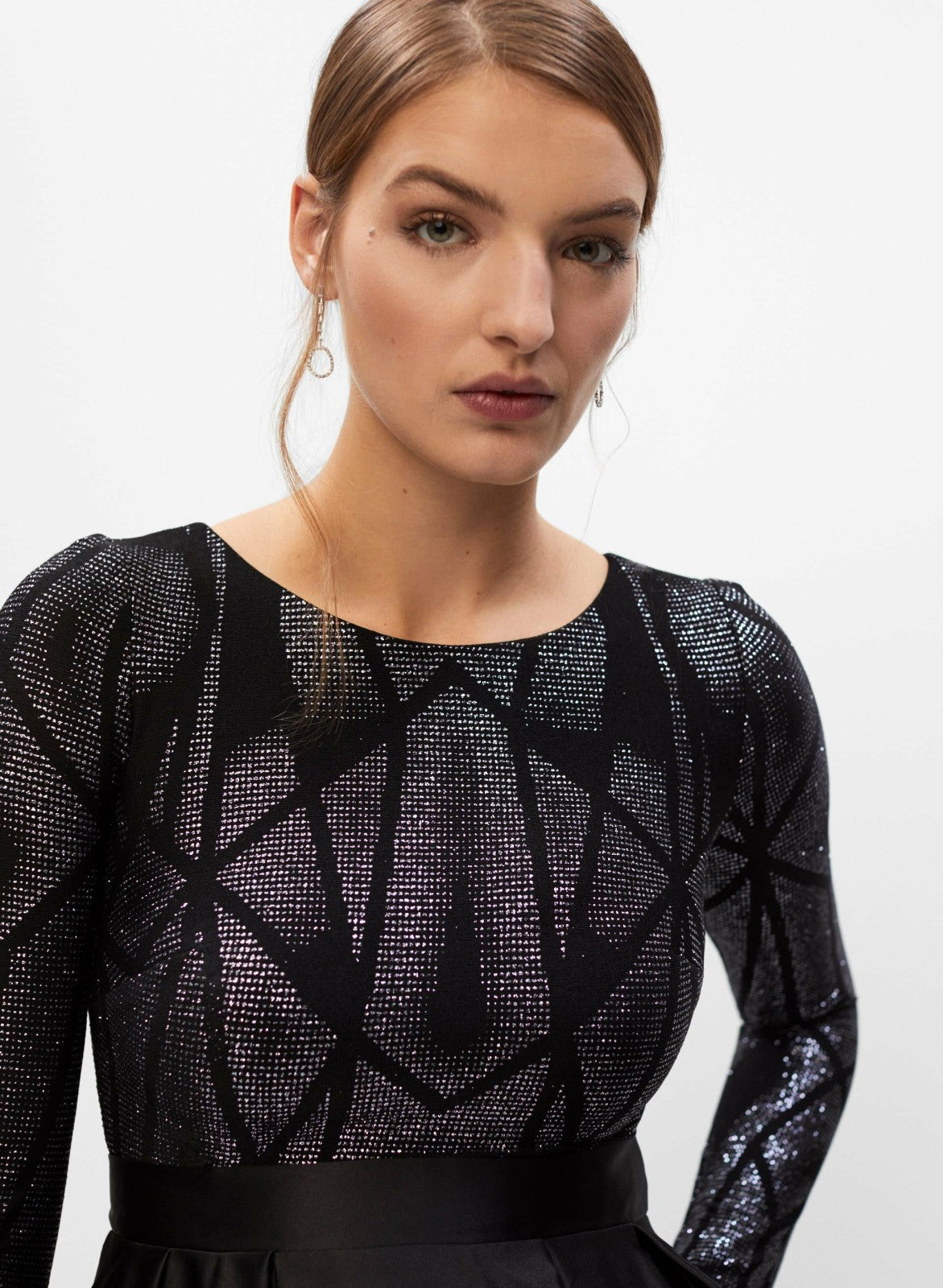 Women Shimmer Dress Black Pattern | Melanie Lyne
