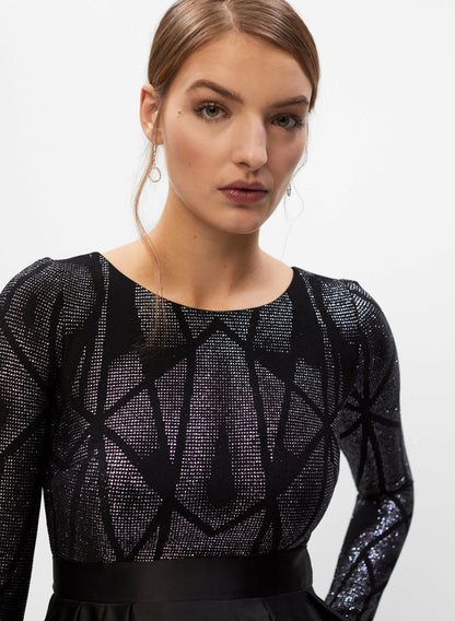 Women Shimmer Dress Black Pattern | Melanie Lyne