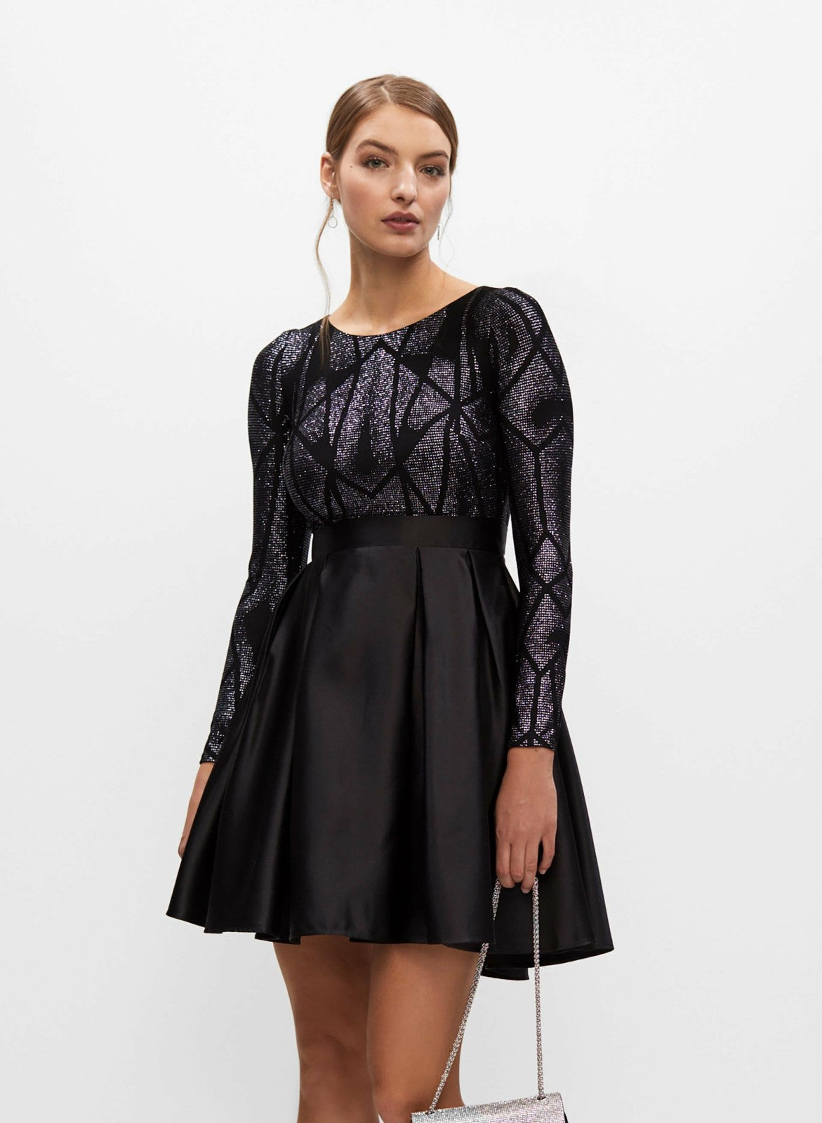 Women Shimmer Dress Black Pattern | Melanie Lyne