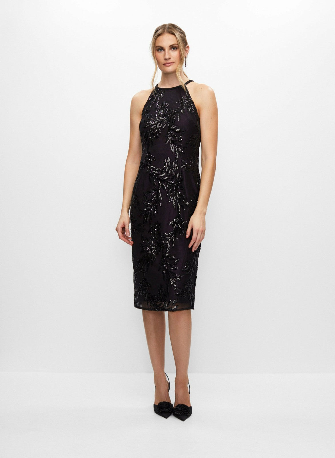 Women Alex Evenings - Embroidered Sequin Dress Plum | Melanie Lyne