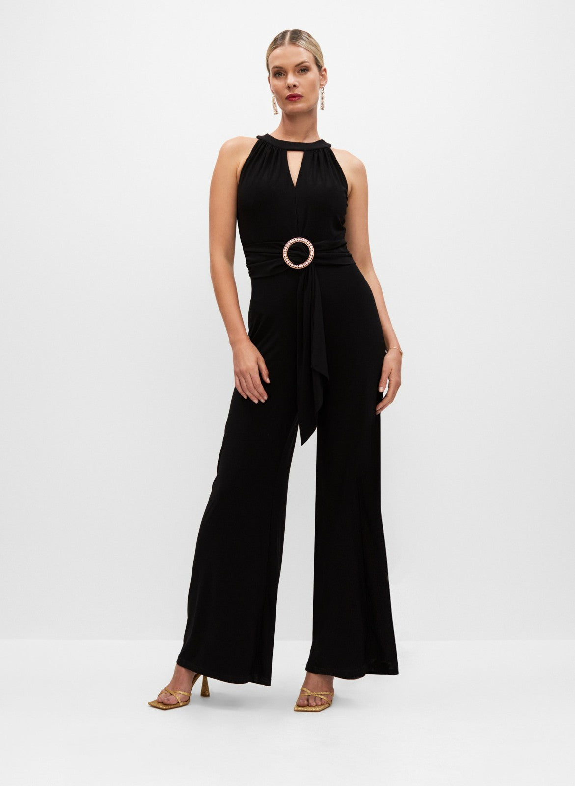 Women Joseph Ribkoff - Ring Detail Jumpsuit Black | Melanie Lyne