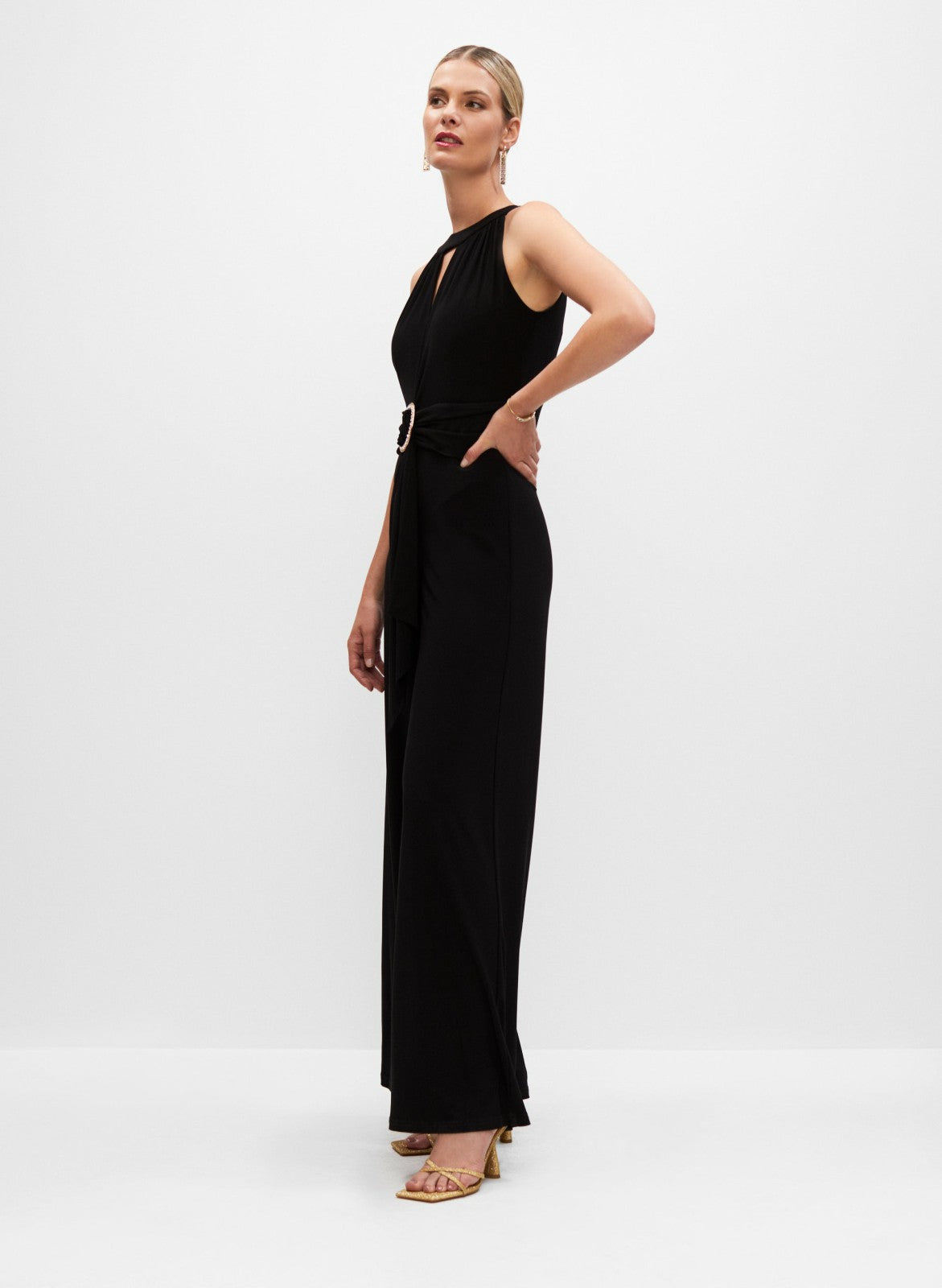 Women Joseph Ribkoff - Ring Detail Jumpsuit Black | Melanie Lyne
