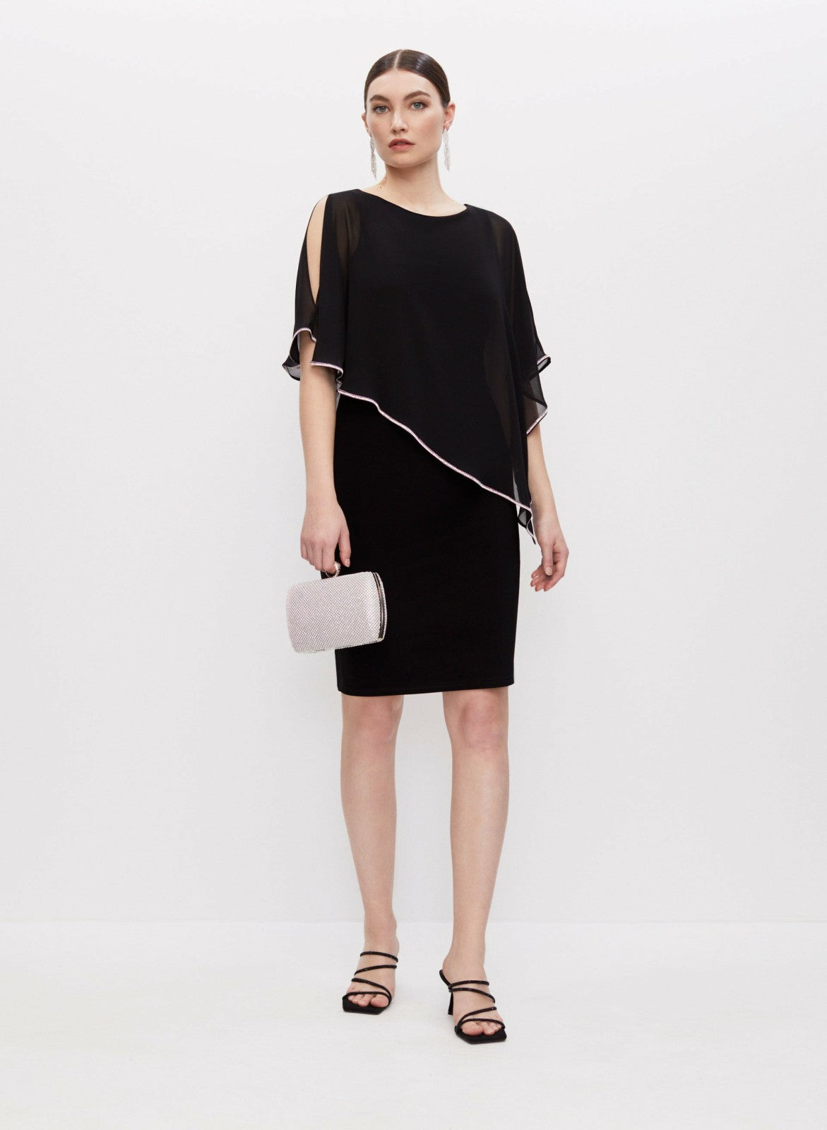 Women Joseph Ribkoff - Asymmetric Poncho Dress Black | Melanie Lyne