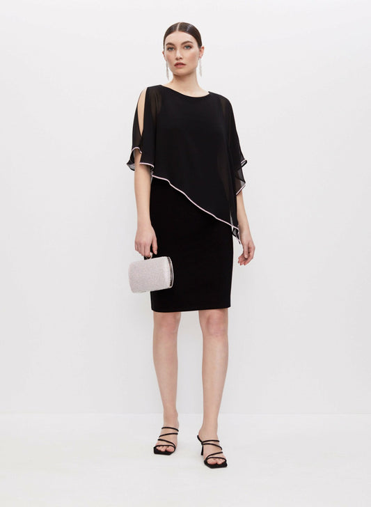 Women Joseph Ribkoff - Asymmetric Poncho Dress Black | Melanie Lyne