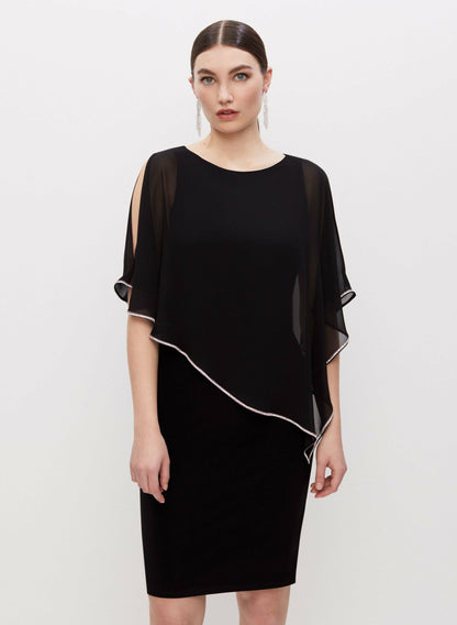 Women Joseph Ribkoff - Asymmetric Poncho Dress Black | Melanie Lyne