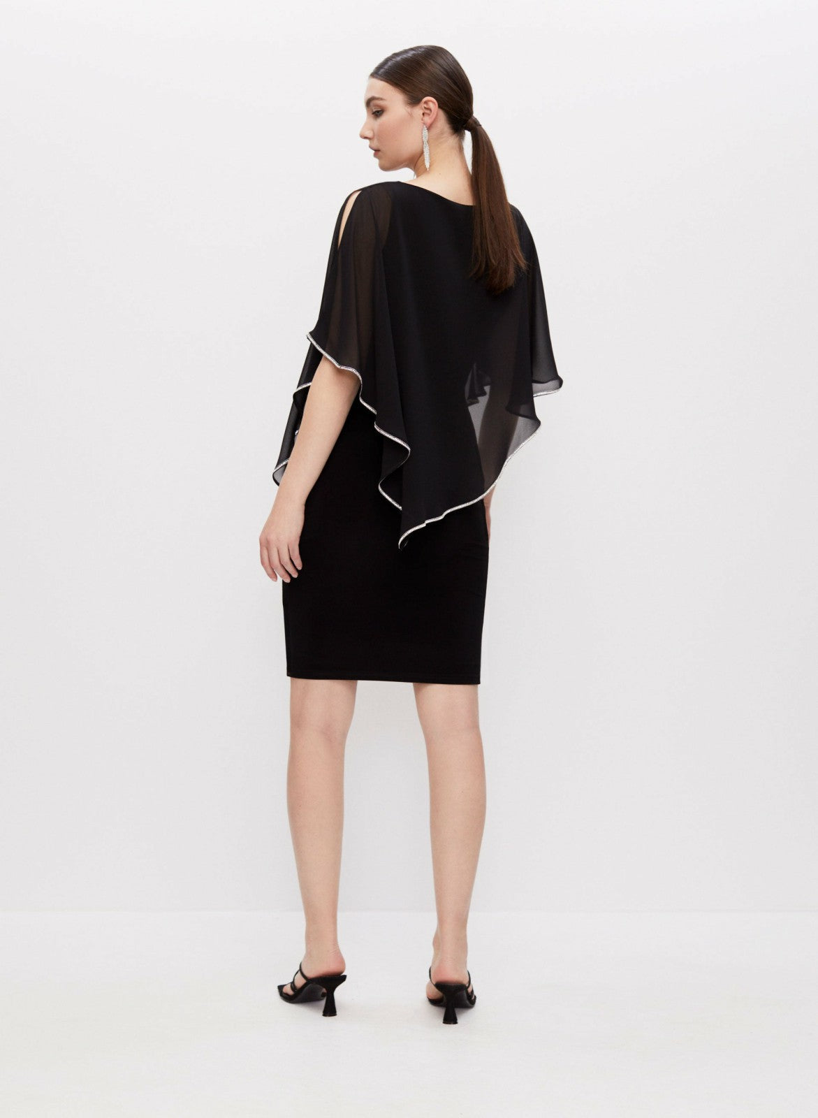 Women Joseph Ribkoff - Asymmetric Poncho Dress Black | Melanie Lyne