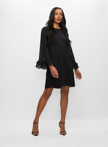 Women Bell Sleeve Cocktail Dress Black | Melanie Lyne
