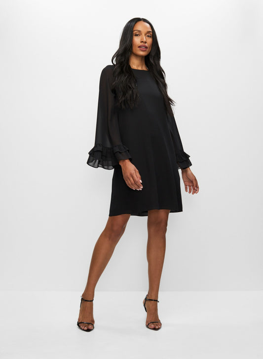 Women Bell Sleeve Cocktail Dress Black | Melanie Lyne