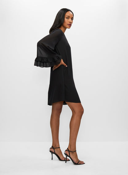 Women Bell Sleeve Cocktail Dress Black | Melanie Lyne