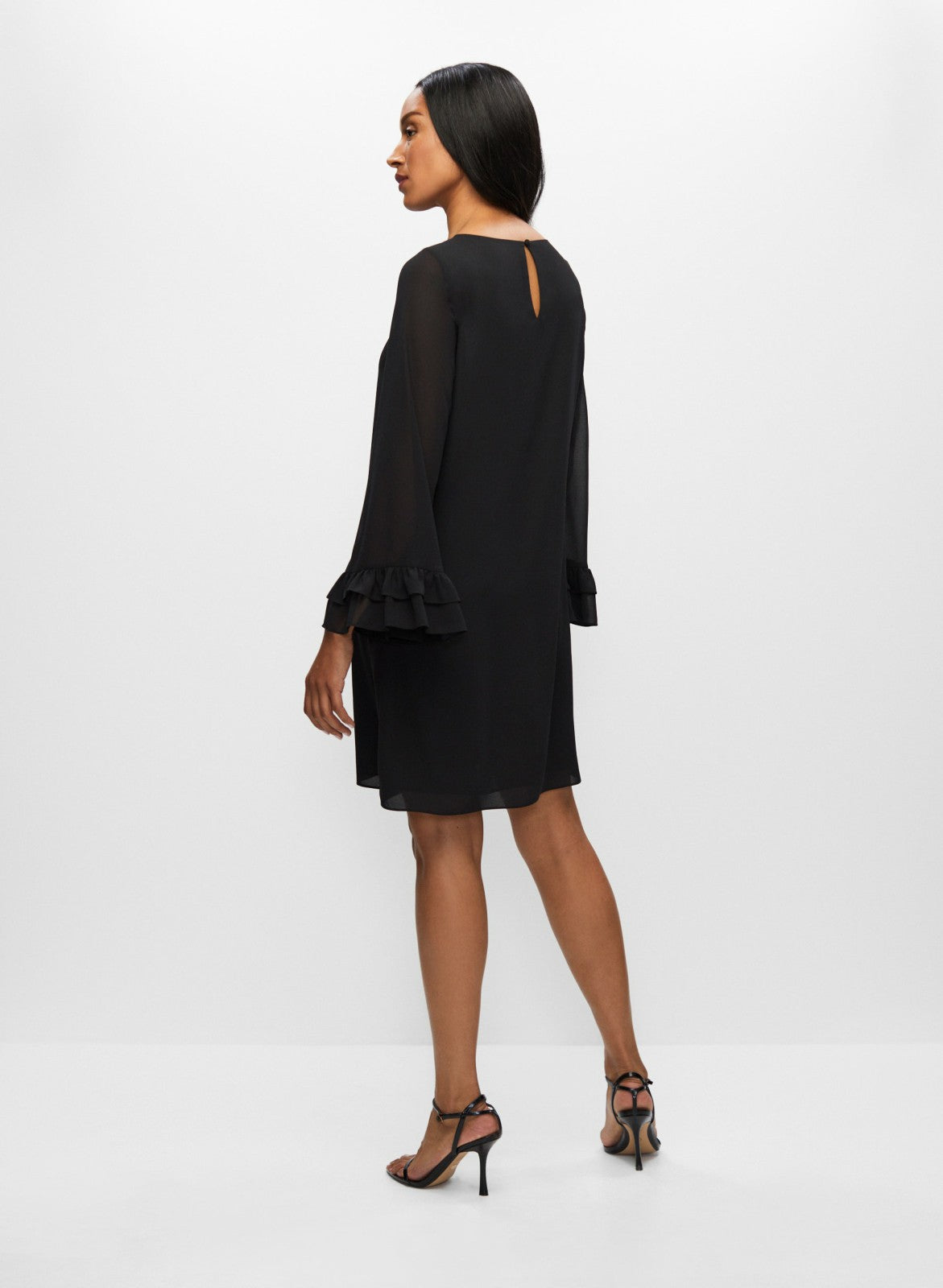 Women Bell Sleeve Cocktail Dress Black | Melanie Lyne