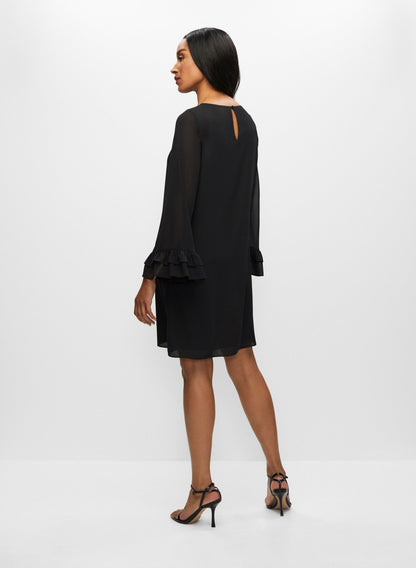 Women Bell Sleeve Cocktail Dress Black | Melanie Lyne