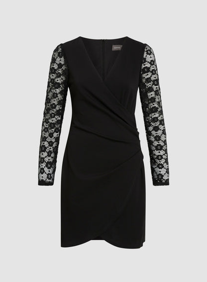 Women Lace Sleeve Dress Black | Melanie Lyne