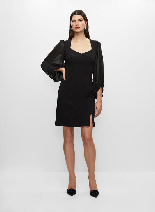 Women Balloon Sleeve Dress Black | Melanie Lyne