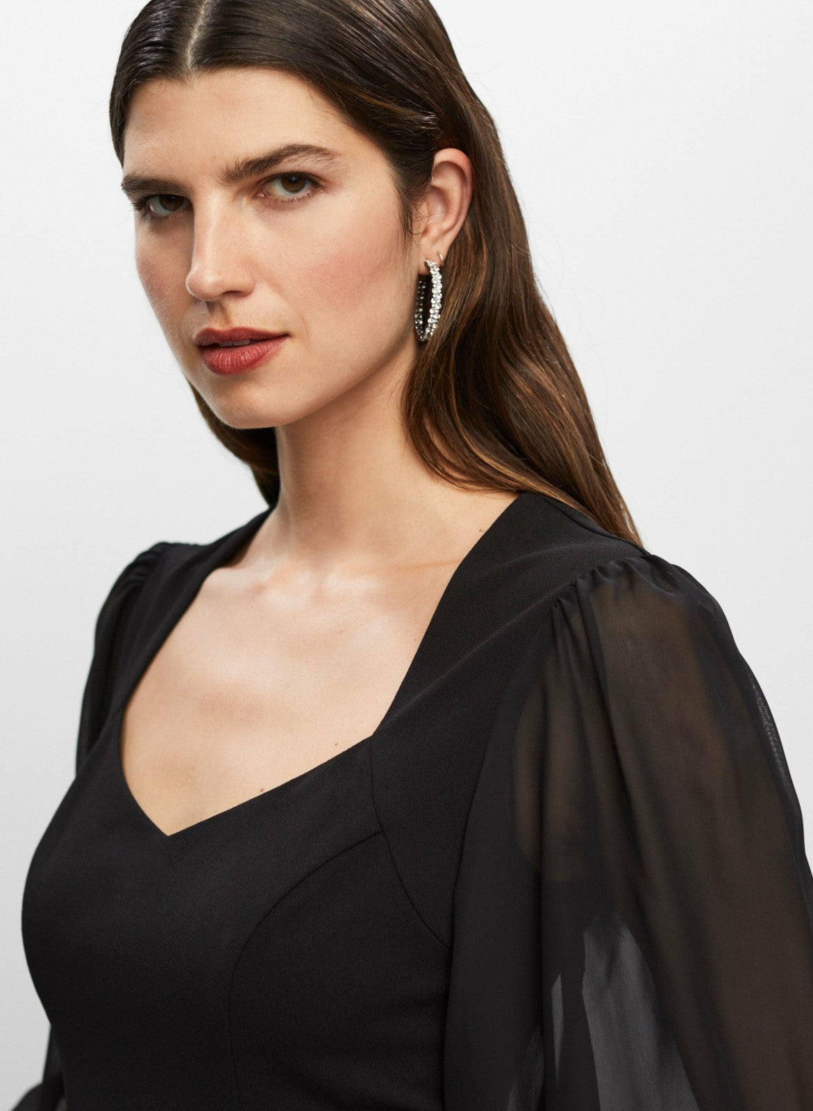 Women Balloon Sleeve Dress Black | Melanie Lyne