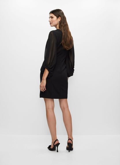 Women Balloon Sleeve Dress Black | Melanie Lyne