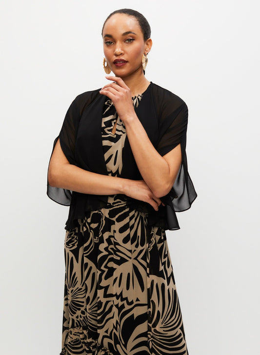 Women Slit Detail Bolero Black | Melanie Lyne