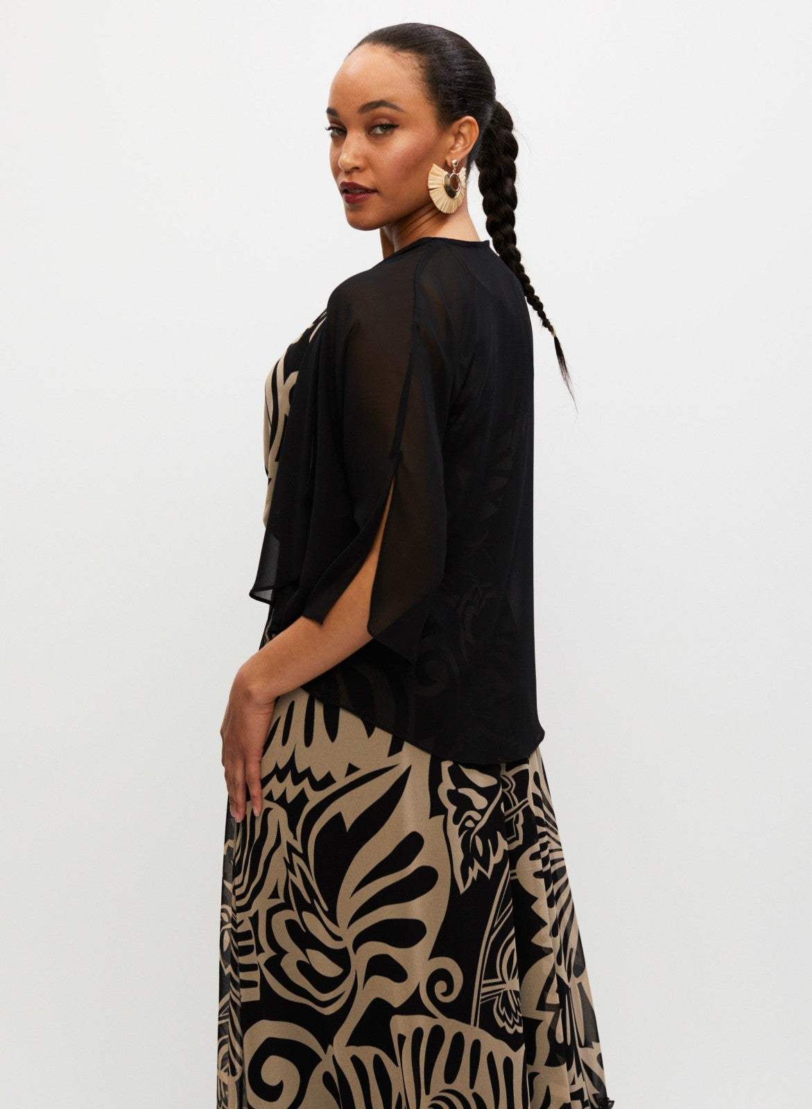 Women Slit Detail Bolero Black | Melanie Lyne