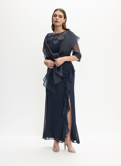 Women Oversized Tie Detail Bolero Night Sky | Melanie Lyne
