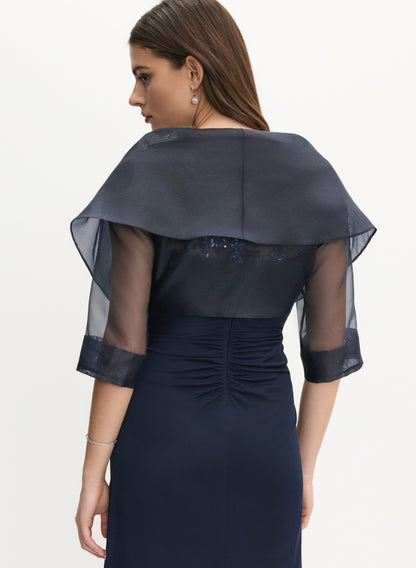 Women Oversized Tie Detail Bolero Night Sky | Melanie Lyne