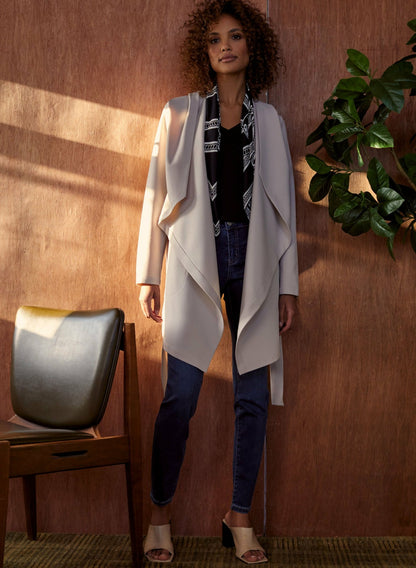 Women Belted Wrap Coat Stone | Melanie Lyne