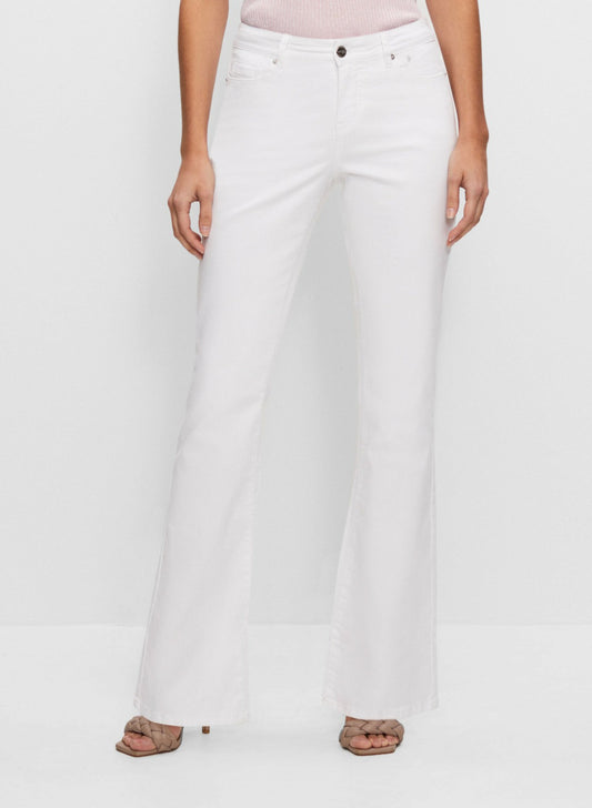 Women Flare Leg Denim Pants White | Melanie Lyne