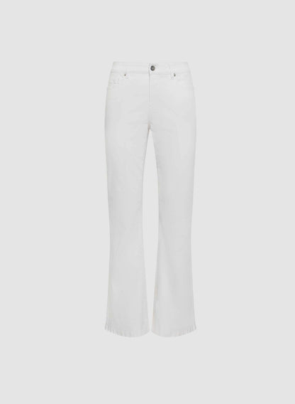 Women Flare Leg Denim Pants White | Melanie Lyne