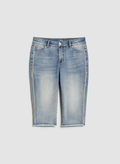 Women Trim Detail Bermuda Denim Shorts Light Blue | Melanie Lyne