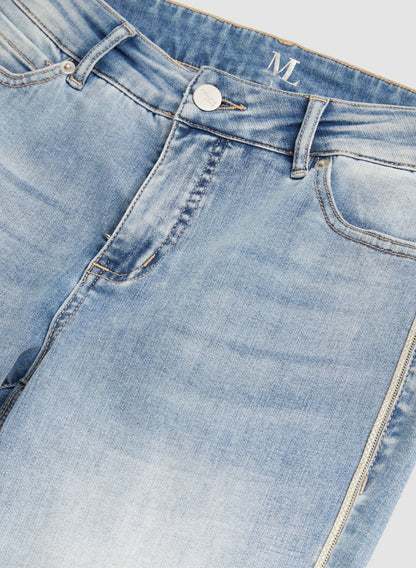Women Trim Detail Bermuda Denim Shorts Light Blue | Melanie Lyne
