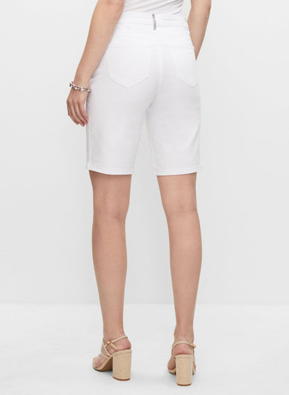 Women Rhinestone Detail Bermuda Shorts White | Melanie Lyne