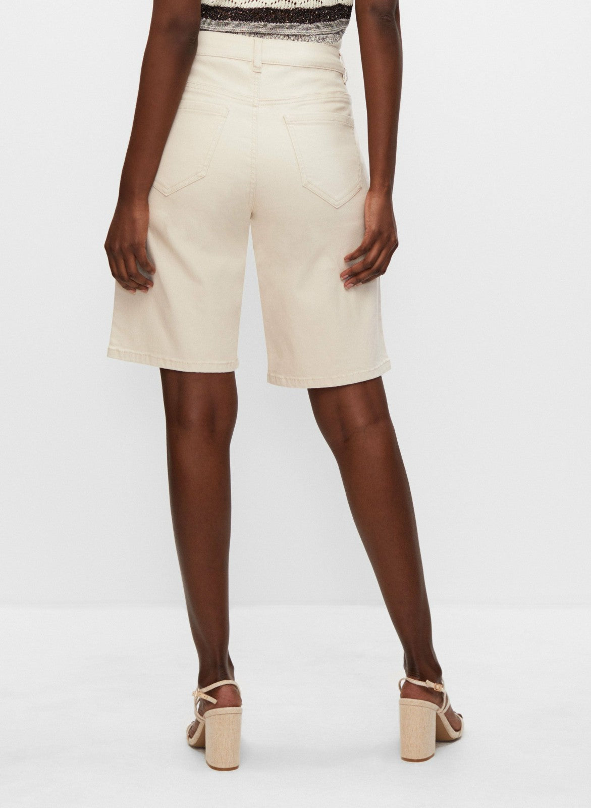 Women Denim Bermuda Shorts Stone | Melanie Lyne