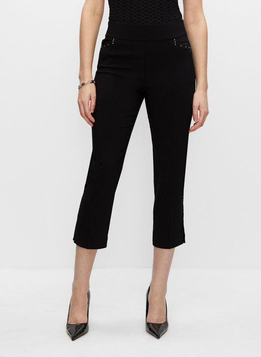 Women Pull-On Slim Leg Capris Black | Melanie Lyne