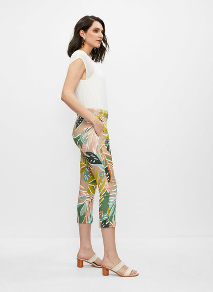 Women Tropical Print Capris Green Pattern | Melanie Lyne