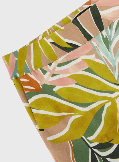 Women Tropical Print Capris Green Pattern | Melanie Lyne