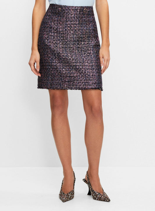 Women Boucle Wool-Blend Pencil Skirt Multicolour | Melanie Lyne